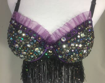 Evil Queen | Rave bra, festival bra, decorated bra, jewel bra, rhinestone bra | Made to Order