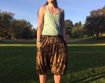 Gold Wash Harem Pants - LIMITED EDITION | Festival Pants | Comfy Pants | Baggy Pants | Knit Pants | Unisex | Parachute pants | circus pants