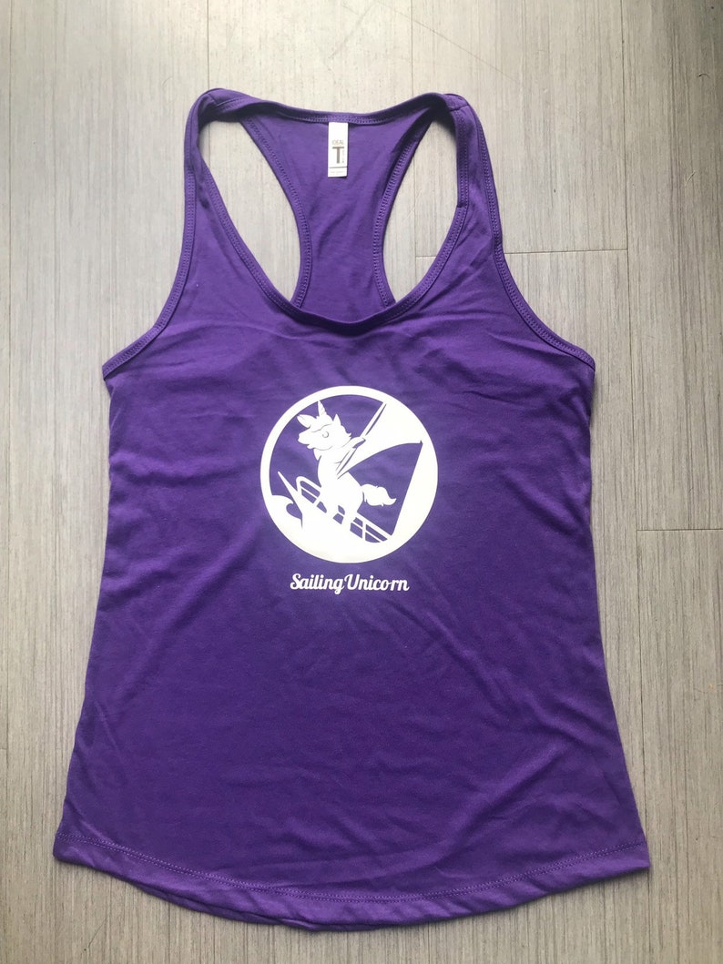 Sailing Unicorn racerback tank tank top unicorn tank top sailing tank top womens tank top soft tank top slim fit tank Purple