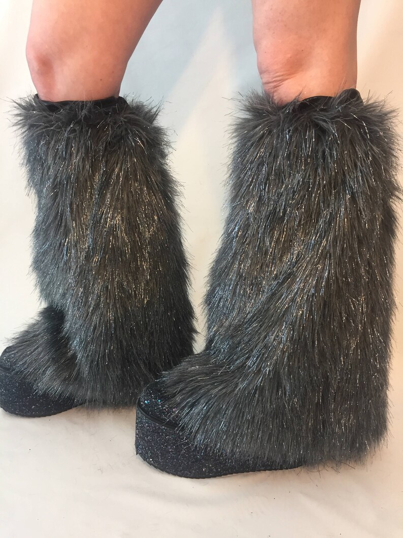 Fur Leg Warmers Fluffies Sparkle Tinsel Fluffies Leg Etsy