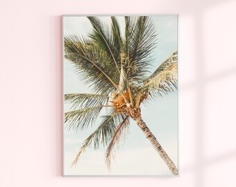 Palm Tree California Poster Ocean Vibes Digital Instant Download Los Angeles Interior Print Southern California Surf Wall Art LA Palm Trees
