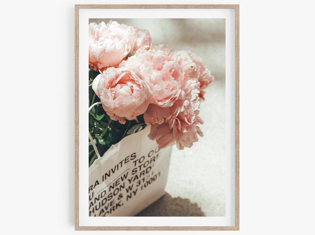 Peonies Printable Spring Wall Decor Instant Download Peony Blossom Pink ...