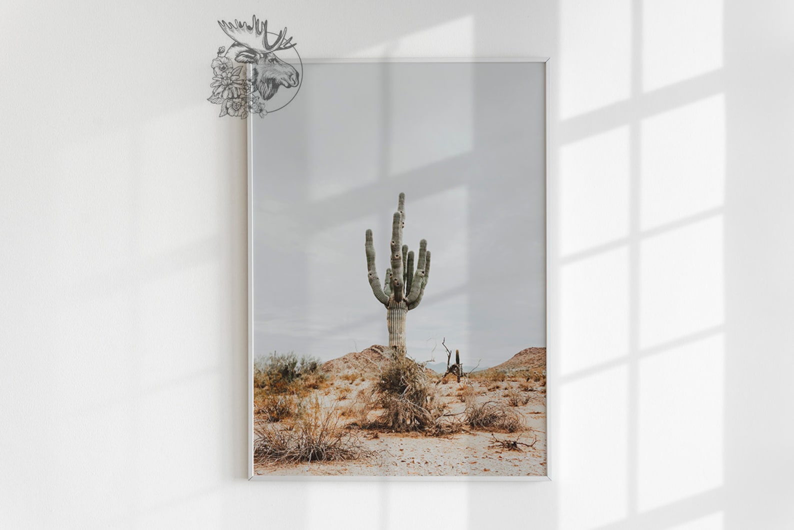 Printable Cactus Wall Art, Minimalist Saguaro Poster, Mojave Desert ...