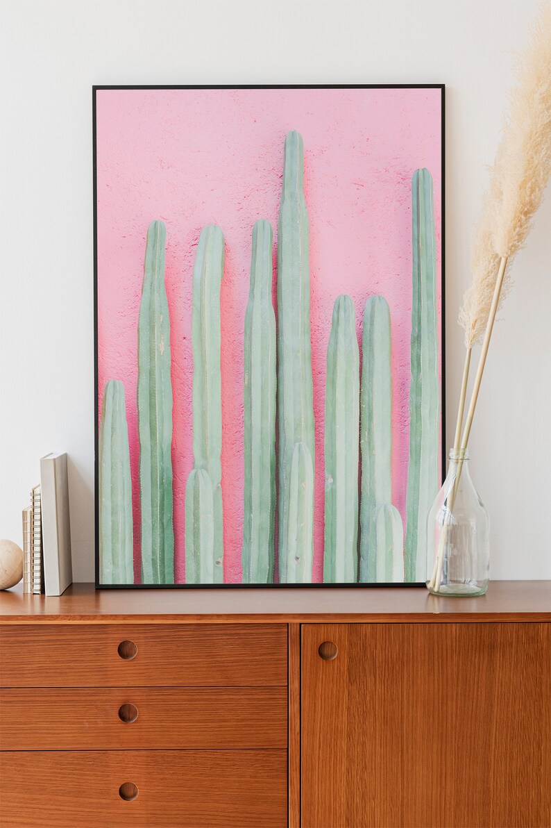 Printable Cactus Pastel Pink Print Cacti Wall Art Digital Download Boho ...