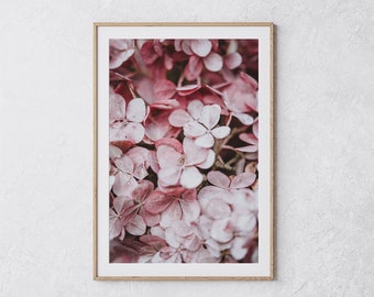 Hortensia afdrukbare lente muur decor Instant Download natuur Bloom paarse bloem digitale minimalistische kunst licht en luchtig Moederdag cadeau