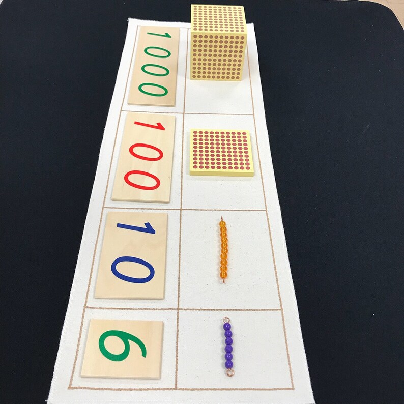 Montessori Math Place Value Mat Etsy