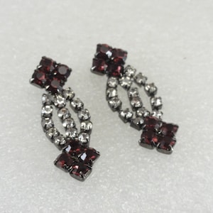 Purple Art Deco Earrings Glass Dangles Deco Revival