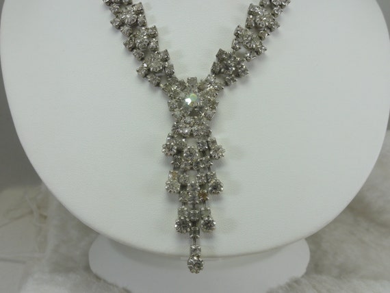 Art Deco Lavalier Bridal Necklace 1970's Revival … - image 6