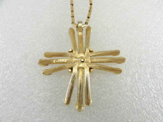 Crown Trifari Cross Necklace Abstract 1960's - image 5