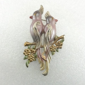 Coro Cockatoos Brooch Period Copy Vintage 1941