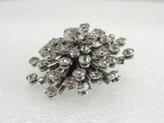 Riveted Brooch Six Tiers Stunning Stones - image 4
