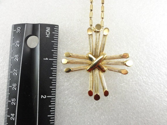 Crown Trifari Cross Necklace Abstract 1960's - image 8