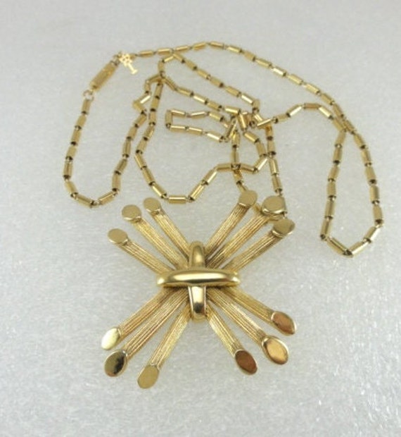 Crown Trifari Cross Necklace Abstract 1960's - image 3