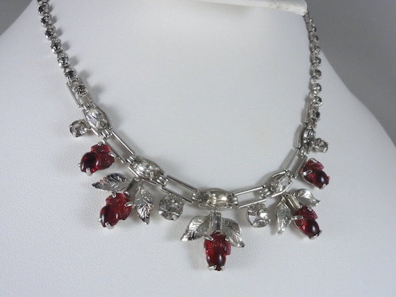 Poured Glass Necklace Red Poured Glass Cherry Neck