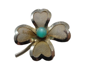 Coro Brooch Four Leaf Mesh 1940's