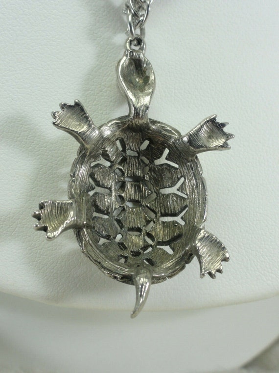 Turtle Pendant Necklace JJ Jonette 1980's - image 9