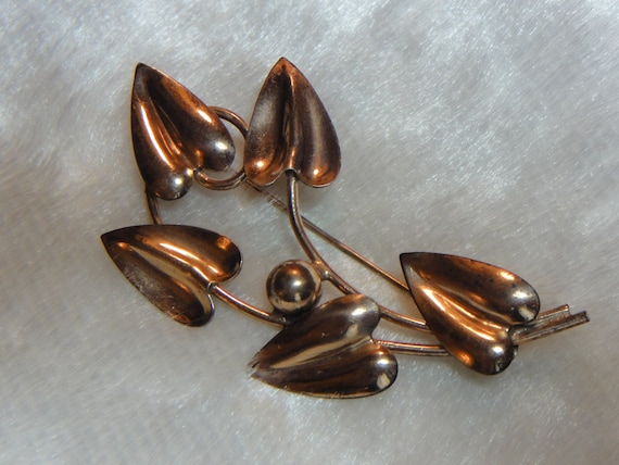 Lily Brooch Rose Gold On Sterling 1940's - image 1