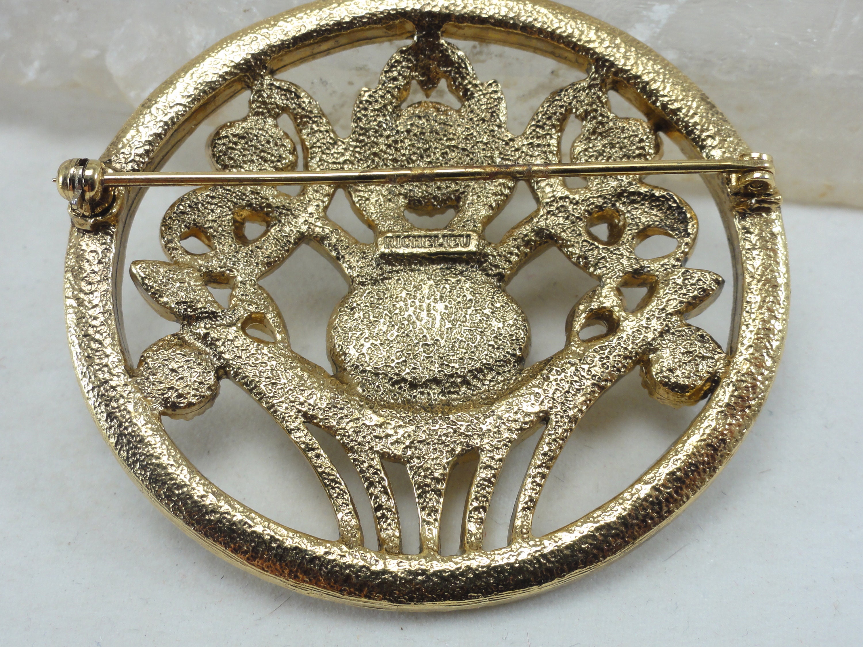 Richelieu Brooch Rare Opulent 1950