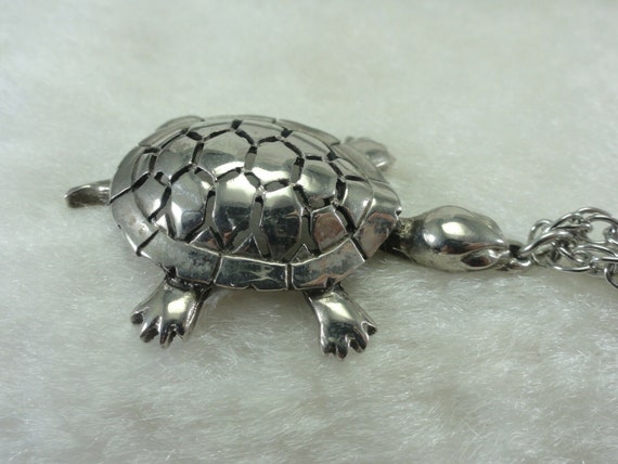 Turtle Pendant Necklace JJ Jonette 1980's - image 10