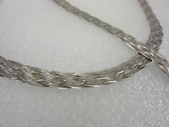 Vintage Sterling Woven Set Wide 1970's - image 9