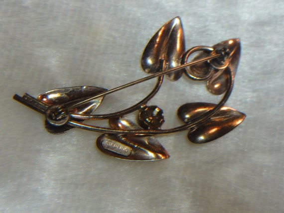 Lily Brooch Rose Gold On Sterling 1940's - image 5