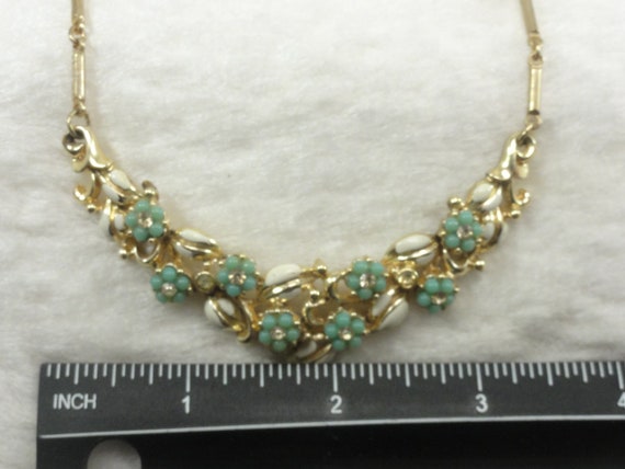 Coro Enamel Choker Green Floral - image 5