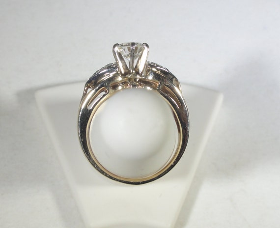 14K Diamond Ring H/ VS1 1 Carat Center Melee Sides - image 9