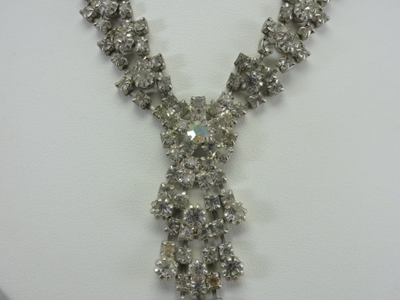 Art Deco Lavalier Bridal Necklace 1970's Revival … - image 8