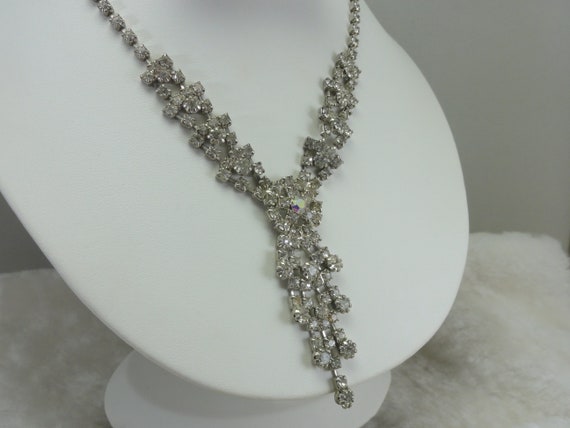 Art Deco Lavalier Bridal Necklace 1970's Revival … - image 9