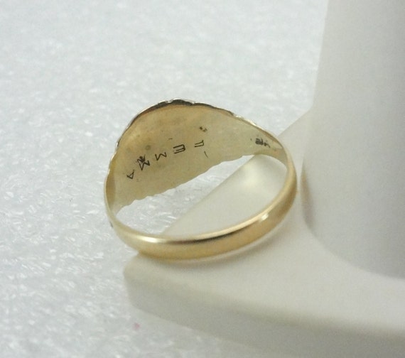 Antique 10k Gold Signet Ring Size 5.25 No Mongram - image 3