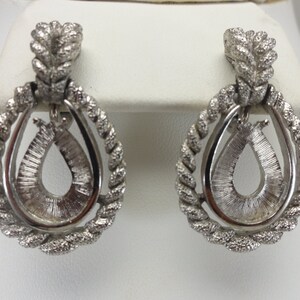 Avon Earrings Double Dangles Open Texture Teardrops