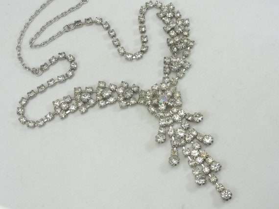 Art Deco Lavalier Bridal Necklace 1970's Revival … - image 1