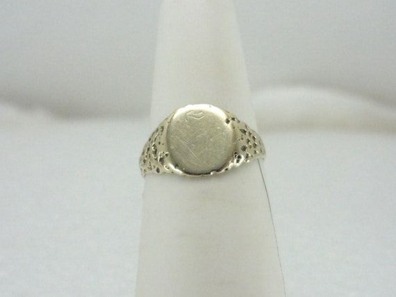 Antique 10k Gold Signet Ring Size 5.25 No Mongram - image 8