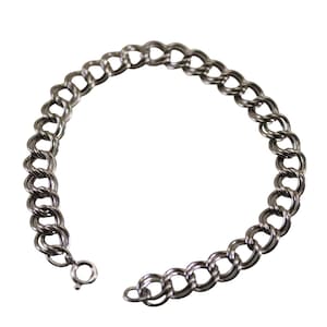 Sterling Charm Bracelet Double O Link Vintage