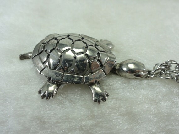Turtle Pendant Necklace JJ Jonette 1980's - image 4