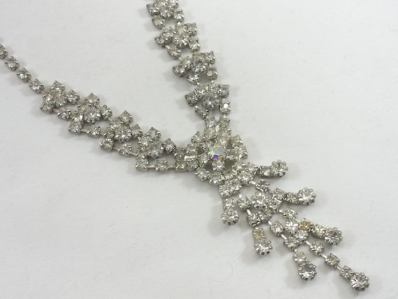 Art Deco Lavalier Bridal Necklace 1970's Revival … - image 2