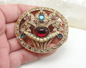 Richelieu Brooch Rare Opulent 1950
