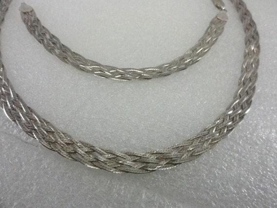 Vintage Sterling Woven Set Wide 1970's - image 6