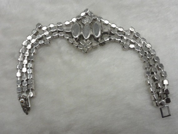 Art Deco Stunning 1940's Bracelet Rhinestone Stat… - image 3