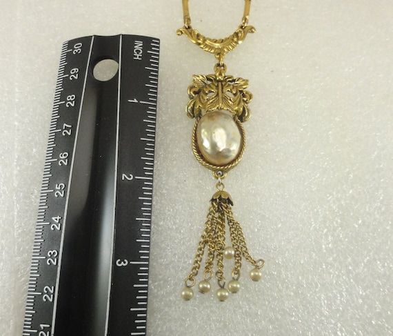 Rare Goldette Victorian Lavalier Barouqe Glass Pe… - image 4