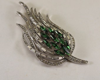 Alfred Philippe Brooch Exquisite Green Glass
