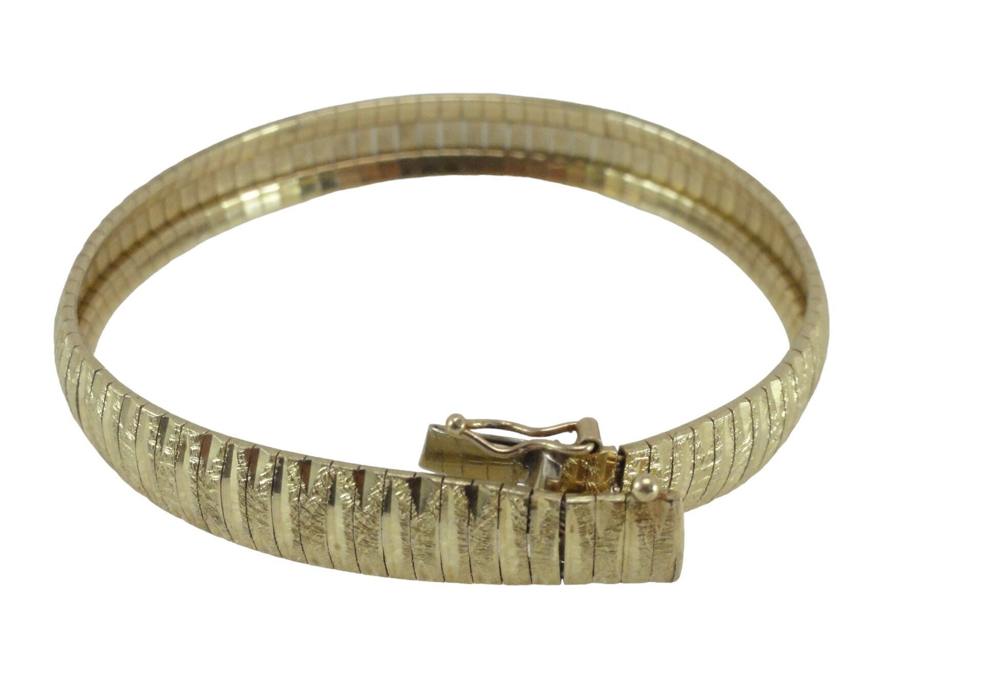 Omega 18K Gold Cuff Bracelet | Mens Gold Cuff Bracelets | Azuro Cuff Jewelry S ( 16.1 - 17.8 cm )
