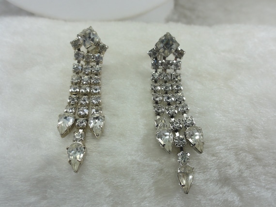 Art Deco Bridal Earrings Vintage Deco Rhinestone … - image 1