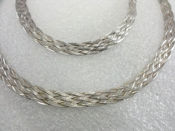 Vintage Sterling Woven Set Wide 1970's - image 3