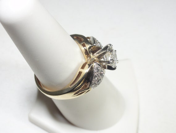 14K Diamond Ring H/ VS1 1 Carat Center Melee Sides - image 8