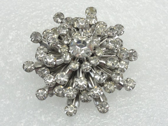 Riveted Brooch Six Tiers Stunning Stones - image 1