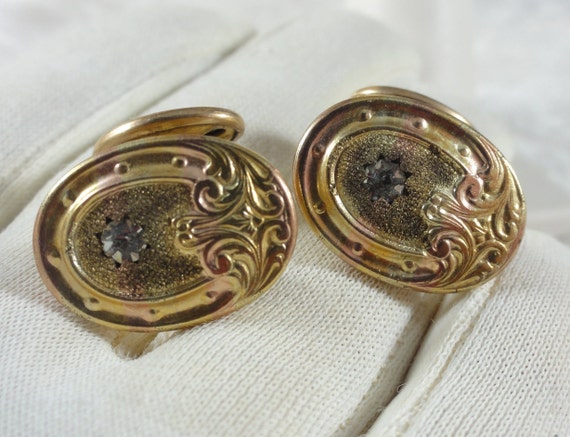 Antique French Cuff Links Art Nouveau Cuff Links A