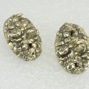 Whiting and Davis Earrings Abstract Floral Ovals