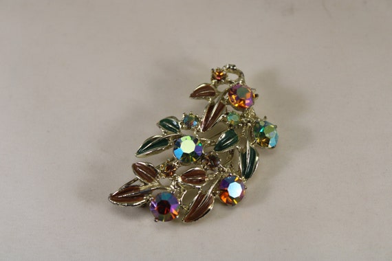 PAM Enameled Brooch AB Crystals Pamoli 1950's - image 4