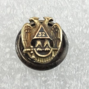 Masonic Pin Double Eagle GF Sterling Signed Vintage